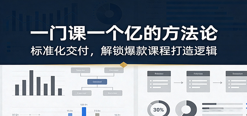 一门课一个亿的方法论：标准化交付，解锁爆款课程打造逻辑-网创资源大全