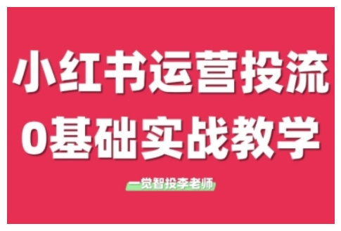 小红书运营投流，小红书广告投放从0到1的实战课，学完即可开始投放（更新26年）-网创资源大全
