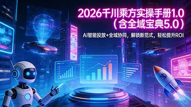 （17625期）2026 千川乘方实操手册 1.0（含全域宝典 5.0）AI 智能投放+全域协同，解锁新范式，轻松提升ROI-网创资源大全
