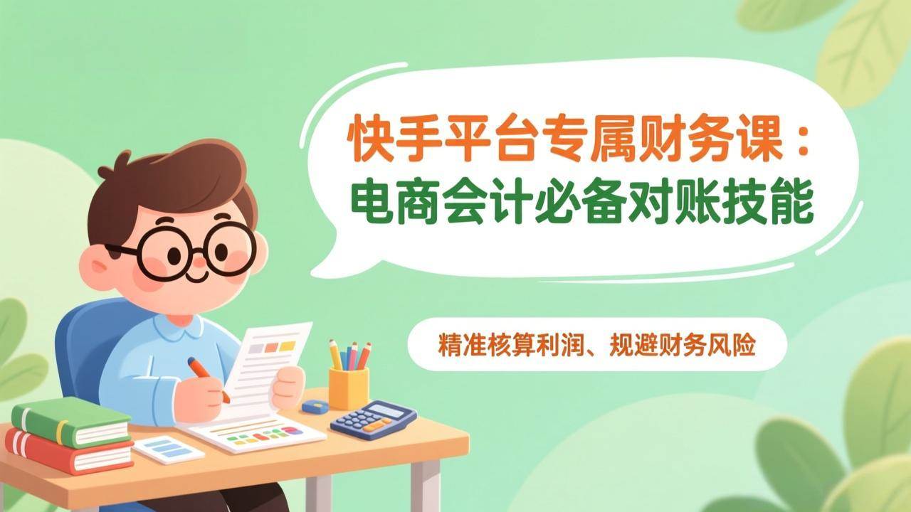 (17167期)快手平台专属财务课:电商会计必备对账技能,精准核算利润、规避财务风险-网创资源大全