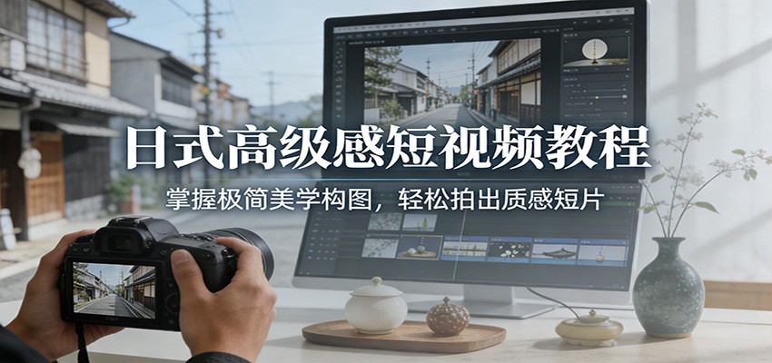 日式高级感短视频教程:掌握极简美学构图,轻松拍出质感短片-网创资源大全