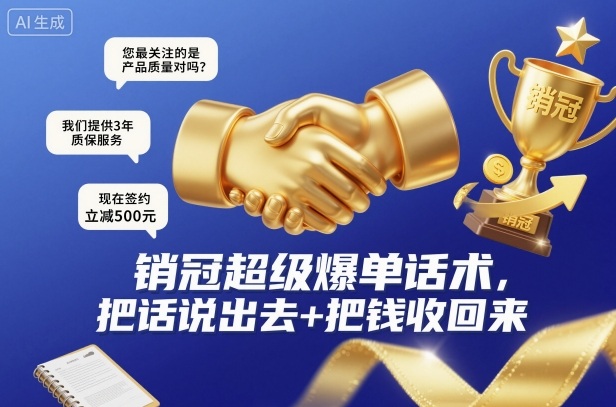 销冠超级爆单话术,把话说出去+把钱收回来-网创资源大全