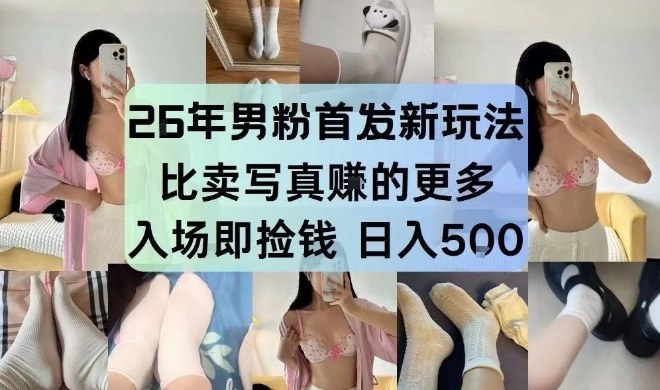 26年男粉首发最新3.0玩法,独此一家,比卖写真賺的更多,入场即捡钱,日入5张【揭秘】-网创资源大全