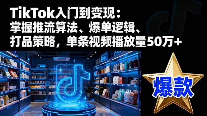 图片[1]-（16367期）TikTok入门到变现：掌握推流算法、爆单逻辑、打品策略，单条视频播放量50w-网创资源大全