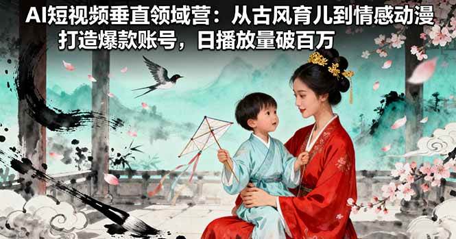 (16195期)AI短视频垂直领域营:从古风育儿到情感动漫,打造爆款账号,日播放量破百万-网创资源大全