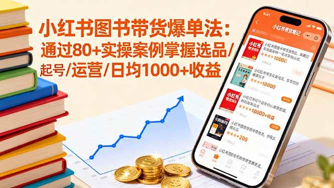图片[1]-（16015期）小红书图书带货爆单法：通过80+实操案例掌握选品/起号/运营/日均1000+收益-网创资源大全