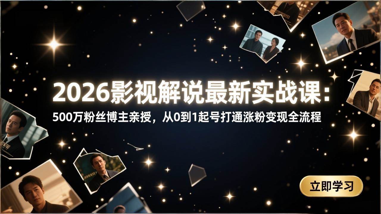 （17530期）2026影视解说最新实战课：500万粉丝博主亲授，从0到1起号打通涨粉变现全流程-网创资源大全