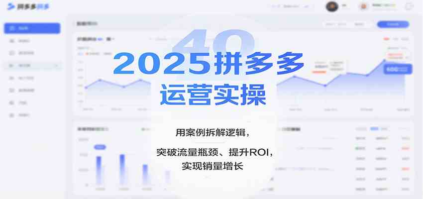 2025拼多多运营实操，用案例拆解逻辑，突破流量瓶颈、提升ROI，实现销量增长-网创资源大全