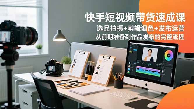 （16752期）快手短视频带货速成课，选品拍摄+剪辑调色+发布运营，从前期准备到作品发布的完整流程-网创资源大全