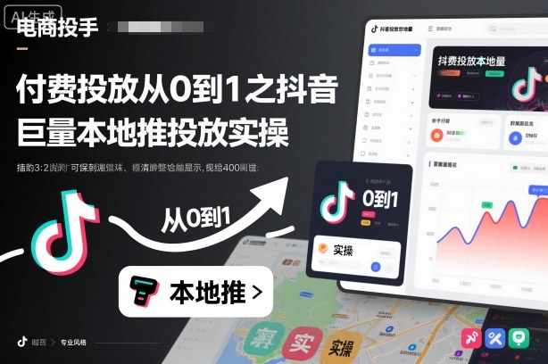 付费投放从0到1之抖音巨量本地推投放实操-网创资源大全