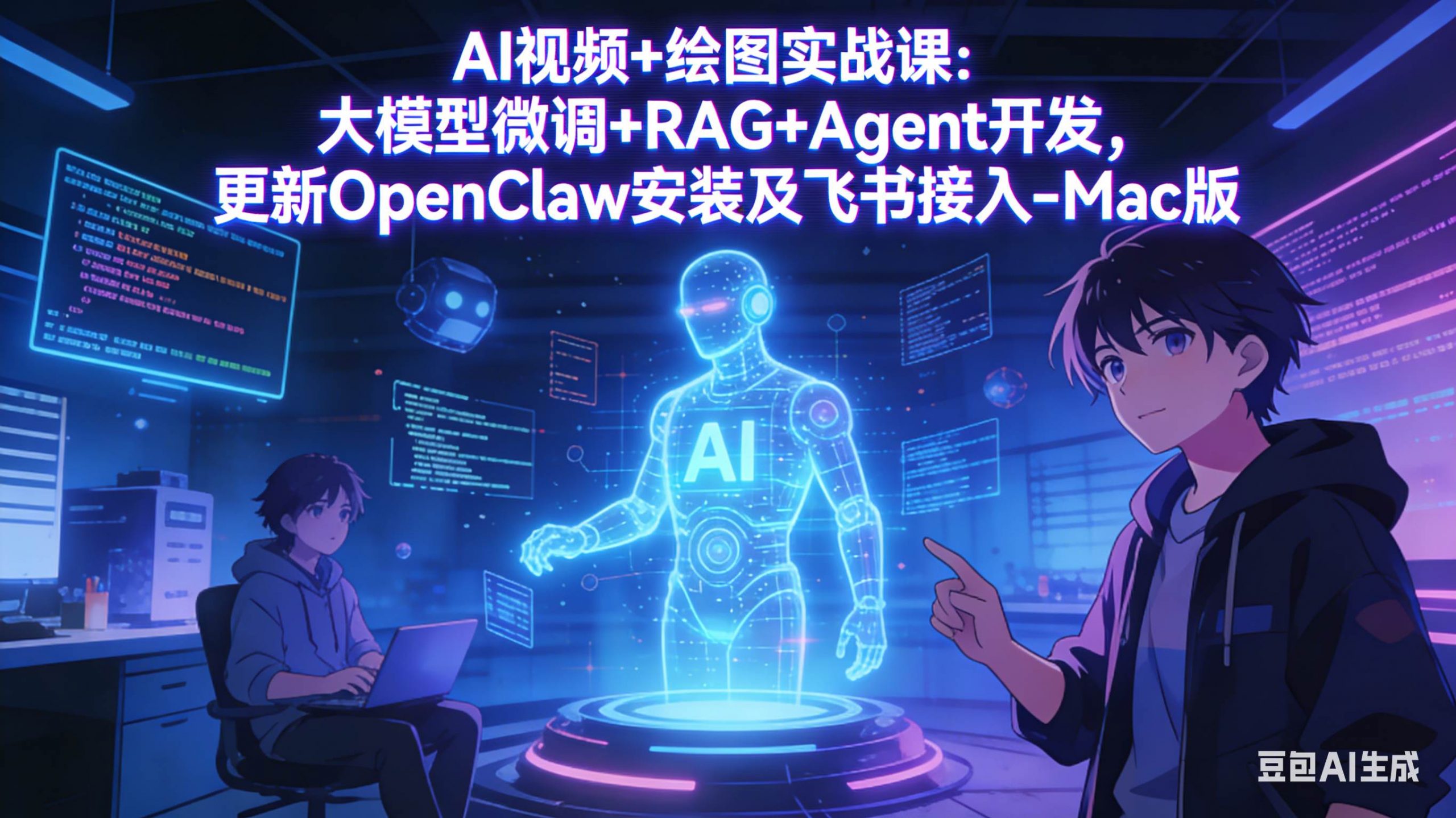 （17594期）AI视频+绘图实战课：大模型微调+RAG+Agent开发，更新OpenClaw安装及飞书接入-Mac版-网创资源大全