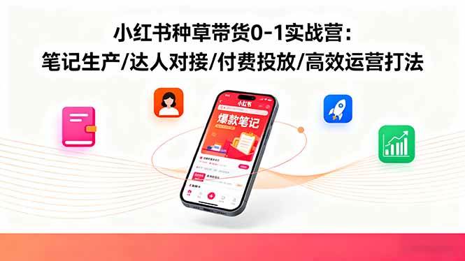 图片[1]-（16310期）小红书种草带货0-1实战营：笔记生产/达人对接/付费投放/高效运营打法-网创资源大全