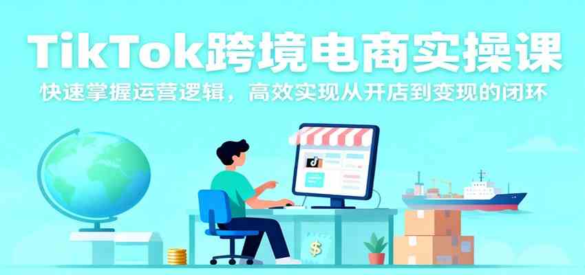 TikTok跨境电商实操课，快速掌握运营逻辑，高效实现从开店到变现的闭环-网创资源大全