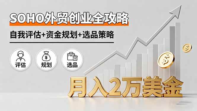 图片[1]-（16076期）SOHO外贸创业全攻略，自我评估+资金规划+选品策略，月入2万美金-网创资源大全