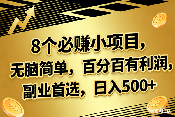 （17793期）10个必赚的小项目，百分百有利润，无脑简单，副业首选，日入300+-网创资源大全