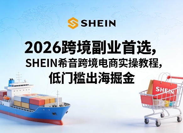 2026跨境副业首选，SHEIN希音跨境电商实操教程，低门槛出海掘金-网创资源大全