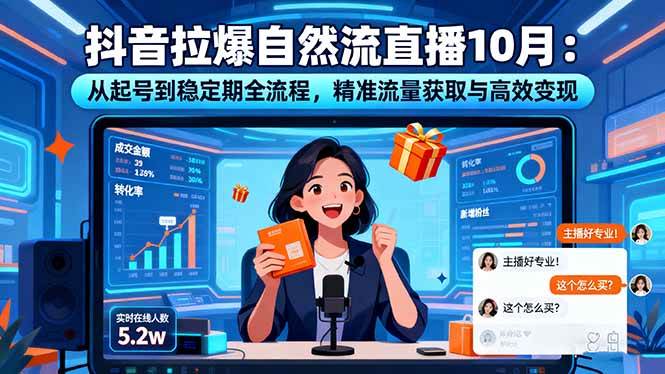 图片[1]-（16339期）抖音拉爆自然流直播10月：从起号到稳定期全流程，精准流量获取与高效变现-网创资源大全