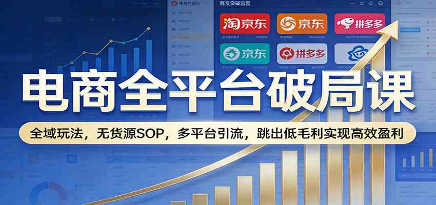 电商全平台破局课:全域玩法,无货源SOP,多平台引流,跳出低毛利实现高效盈利-网创资源大全