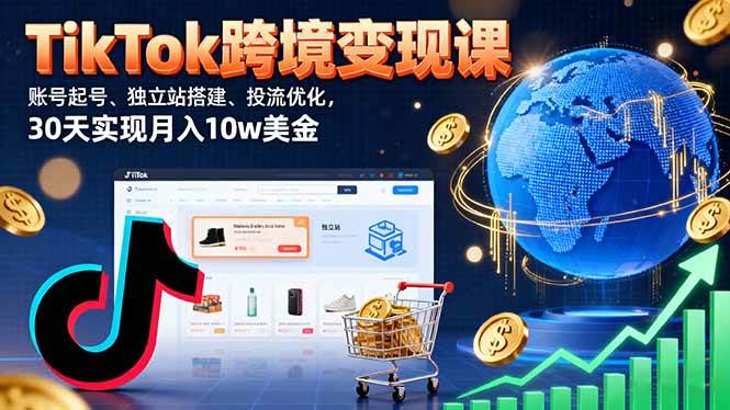 图片[1]-（16034期）TikTok跨境变现课：账号起号、独立站搭建、投流优化，30天实现月入10w美金-网创资源大全