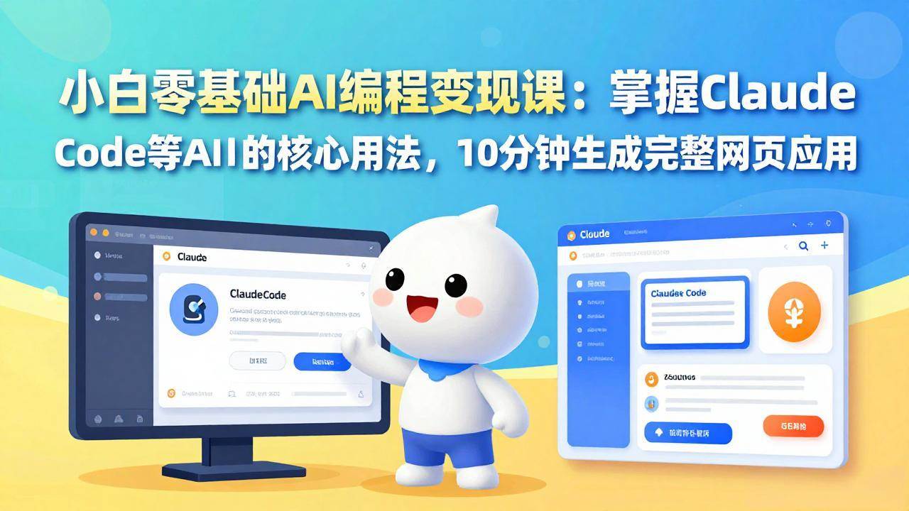 （17562期）小白零基础AI编程变现课：掌握Claude Code等AI工具的核心用法，10分钟生成完整网页应用-网创资源大全