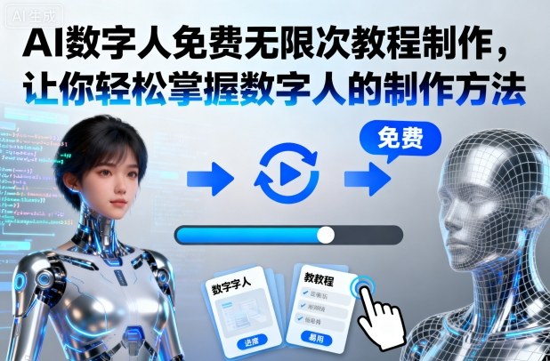 AI数字人免费无限次教程制作,让你轻松掌握数字人的制作方法-网创资源大全