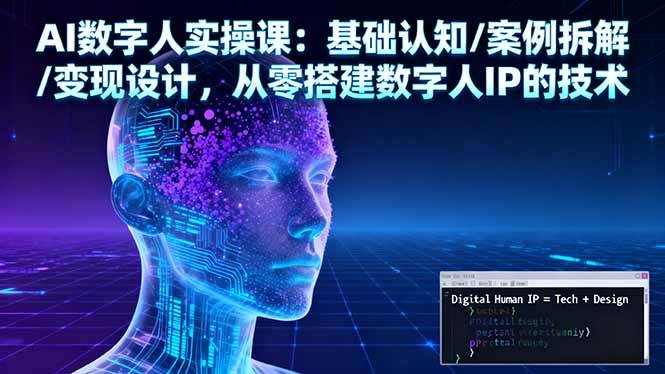 图片[1]-（16317期）AI数字人实操课：基础认知/案例拆解/变现设计，从零搭建数字人IP的技术-网创资源大全