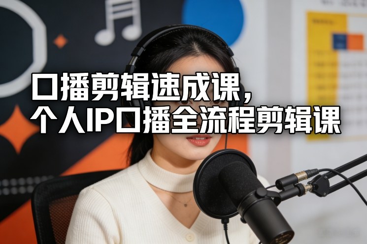 口播剪辑速成课，个人IP口播全流程剪辑课-网创资源大全
