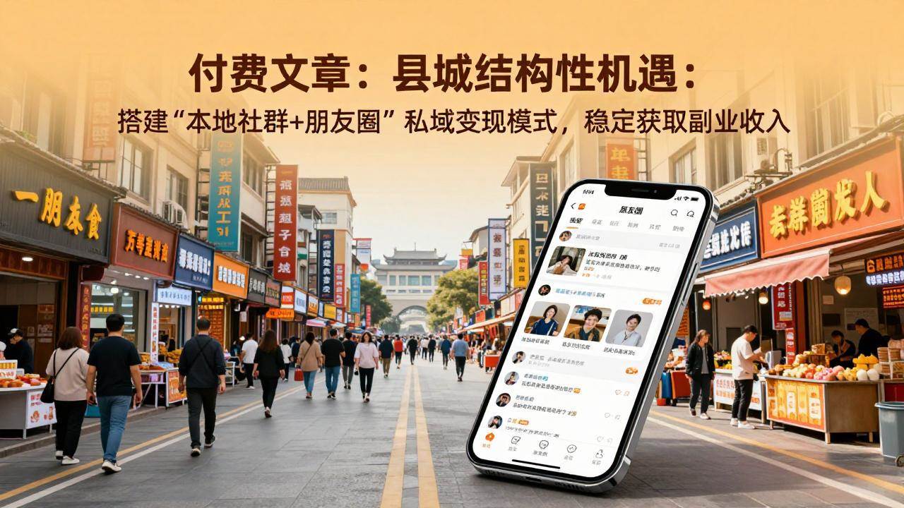 （17518期）付费文章：县城结构性机遇：搭建“本地社群+朋友圈”私域变现模式，稳定获取副业收入-网创资源大全