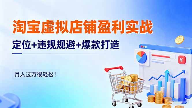 (16387期)淘宝虚拟店铺盈利实战:定位+违规规避+爆款打造,月入过万很轻松!-网创资源大全