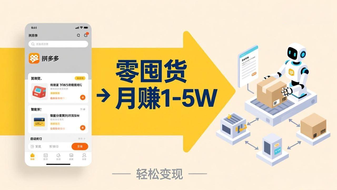 （17490期）不用囤货不用跑单！拼多多虚拟玩法，机器人管理发货和客服，帮你月赚 1-5W-网创资源大全
