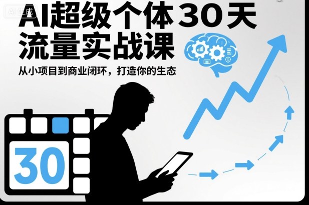 AI超级个体30天流量实战课,从小项目到商业闭环,打造你的生态-网创资源大全