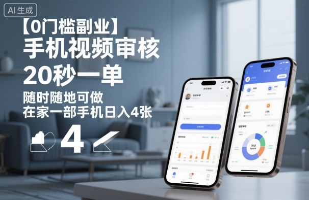 【0门槛副业】手机视频审核,20秒一单,随时随地可做,在家一部手机日入4张【揭秘】-网创资源大全
