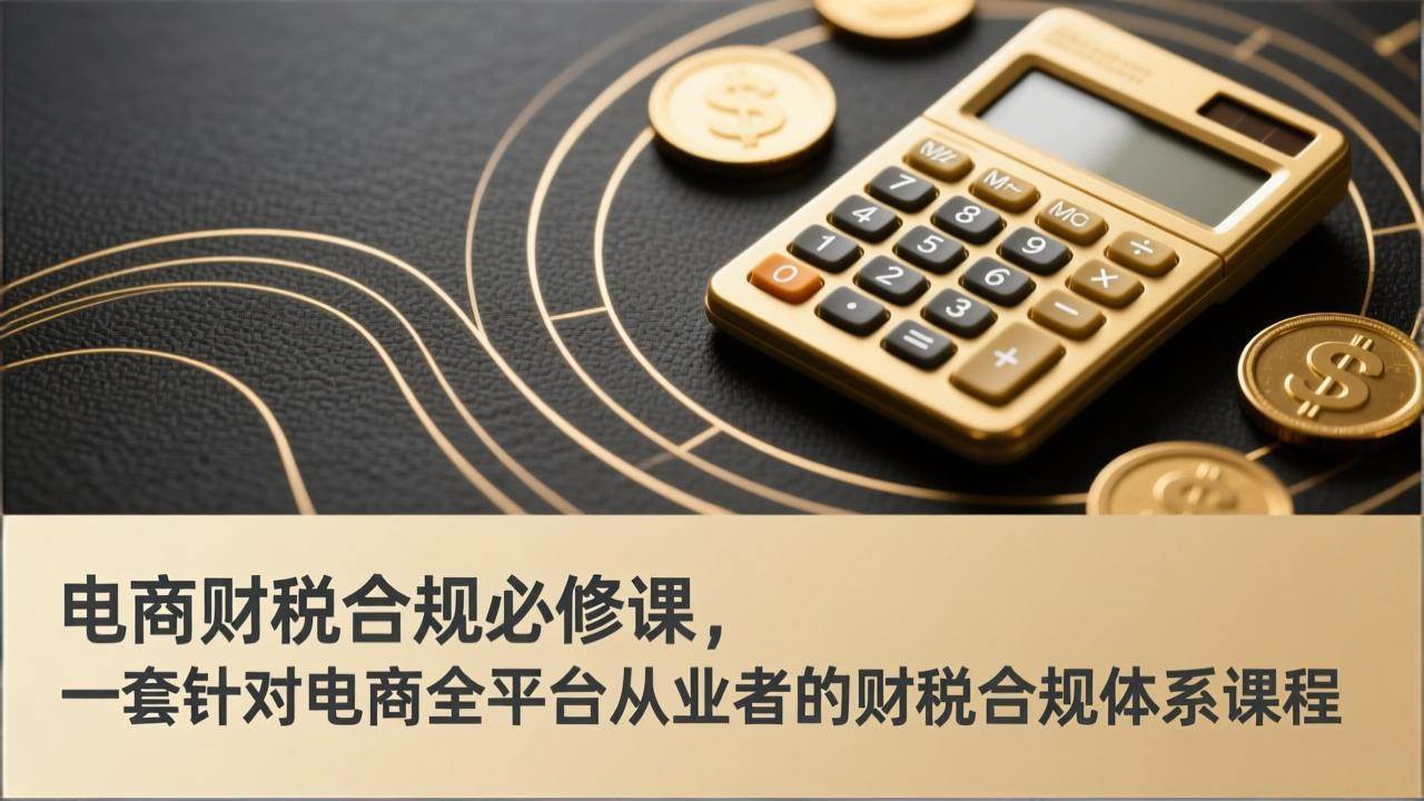 （17359期）电商财税合规必修课，是一套针对电商全平台从业者的财税合规体系课程-网创资源大全