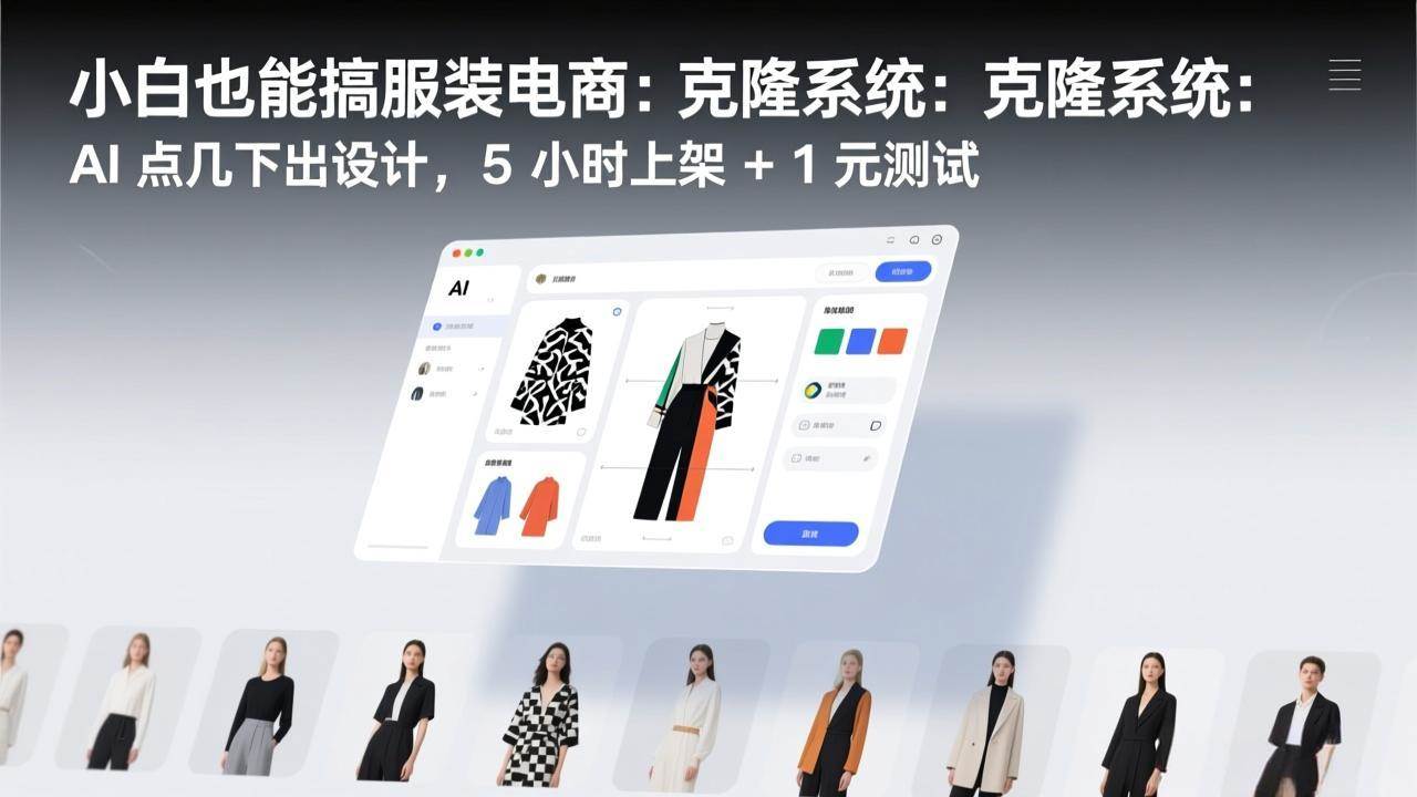 （17411期）小白也能搞服装电商：克隆系统：AI 点几下出设计，5 小时上架 + 1 元测试-网创资源大全