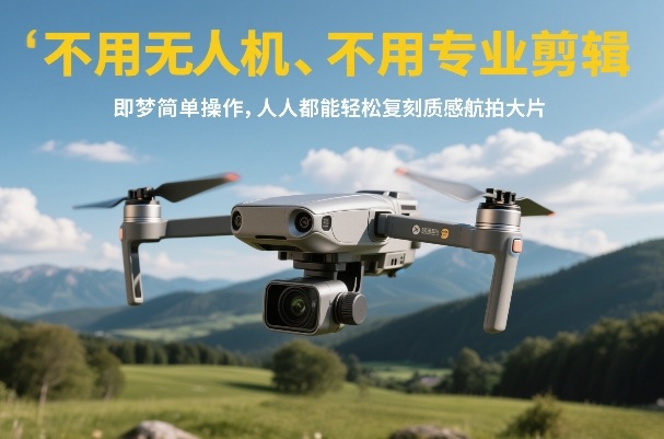 不用无人机、不用专业剪辑，即梦简单操作，人人都能轻松复刻质感航拍大片-网创资源大全