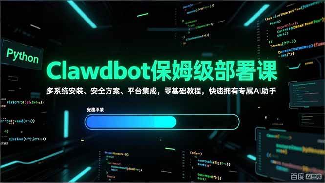 （17343期）Clawdbot保姆级部署课，多系统安装、安全方案、平台集成，零基础教程，快速拥有专属AI助手-网创资源大全