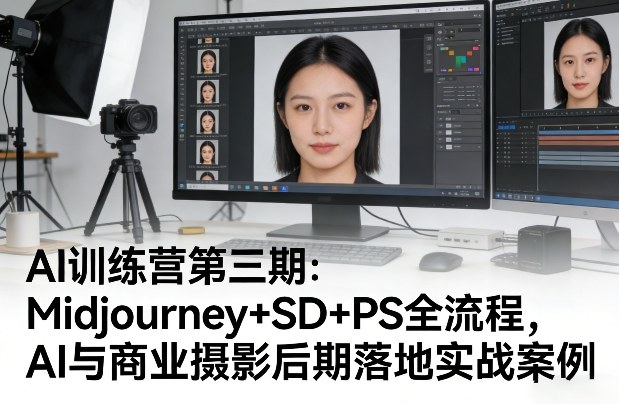 AI训练营第三期：Midjourney+SD+PS全流程，AI与商业摄影后期落地实战案例-网创资源大全