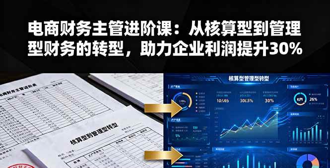 (16193期)电商财务主管进阶课:从核算型到管理型财务的转型,助力企业利润提升30%-网创资源大全
