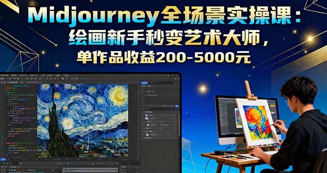图片[1]-（16125期）Midjourney全场景实操课：绘画新手秒变艺术大师，单作品收益200-5000元-网创资源大全
