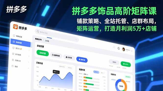 （16915期）拼多多饰品高阶矩阵课，铺款策略、全站托管、店群布局，矩阵运营，打造月利润5万+店铺-网创资源大全